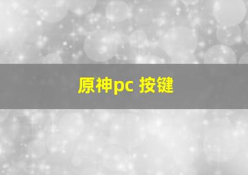 原神pc 按键